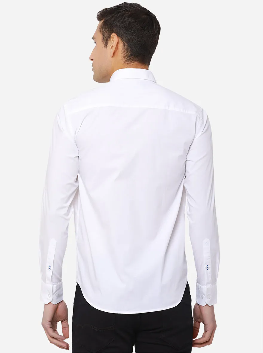 White Solid Classic Fit Casual Shirt | Greenfibre