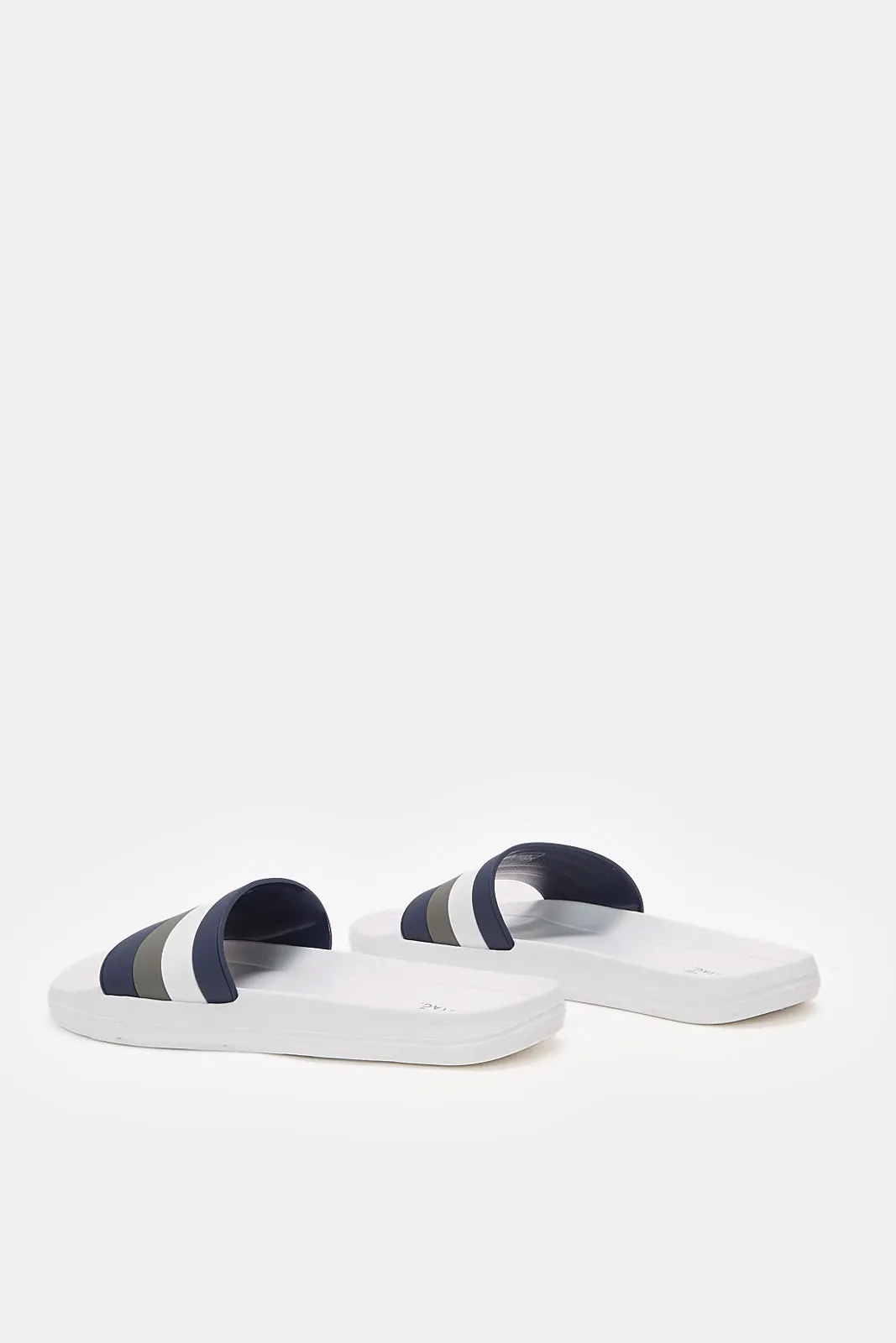 White Stripe Padded Slide