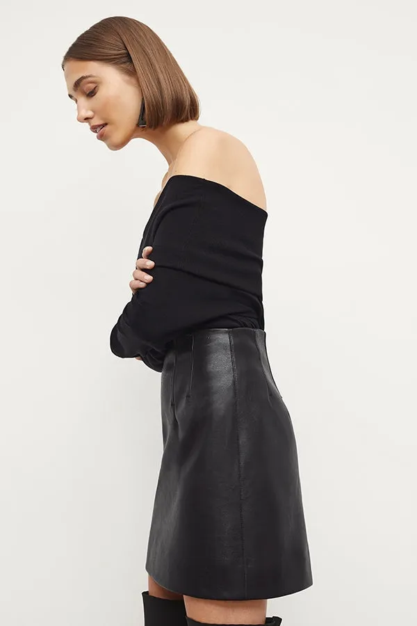 Whitney Skirt - Vegan Leather :: Black