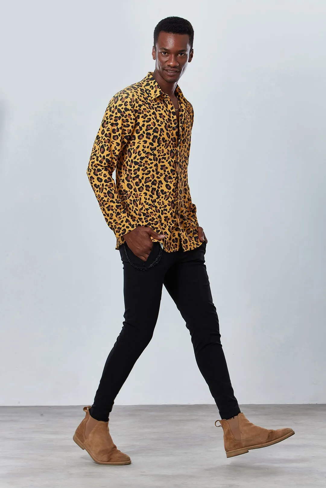 Wild Leopard Print Long Sleeve Shirt - Dear Deer