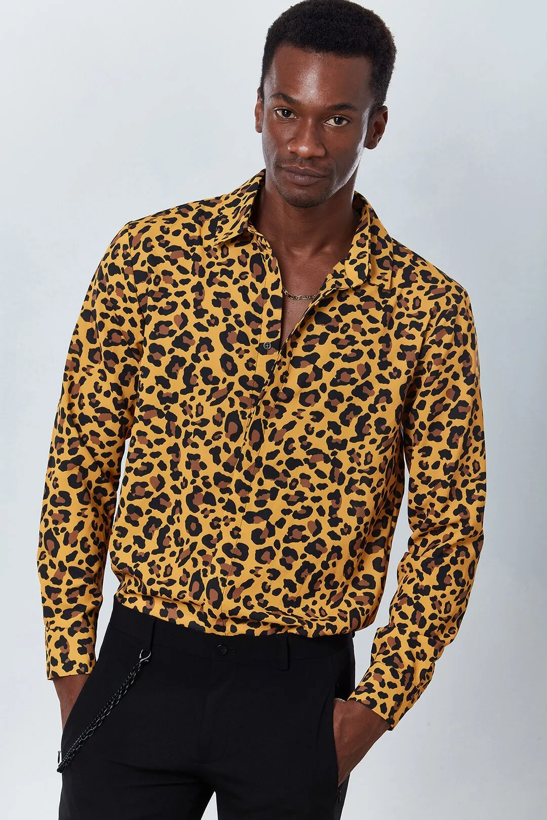 Wild Leopard Print Long Sleeve Shirt - Dear Deer