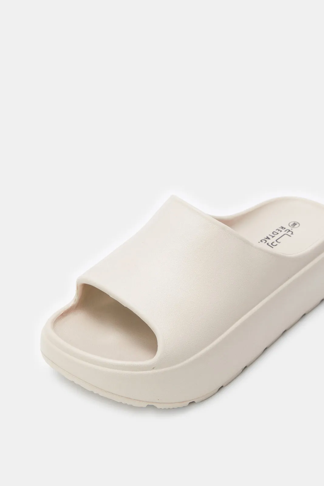 Women Beige Platform Slide