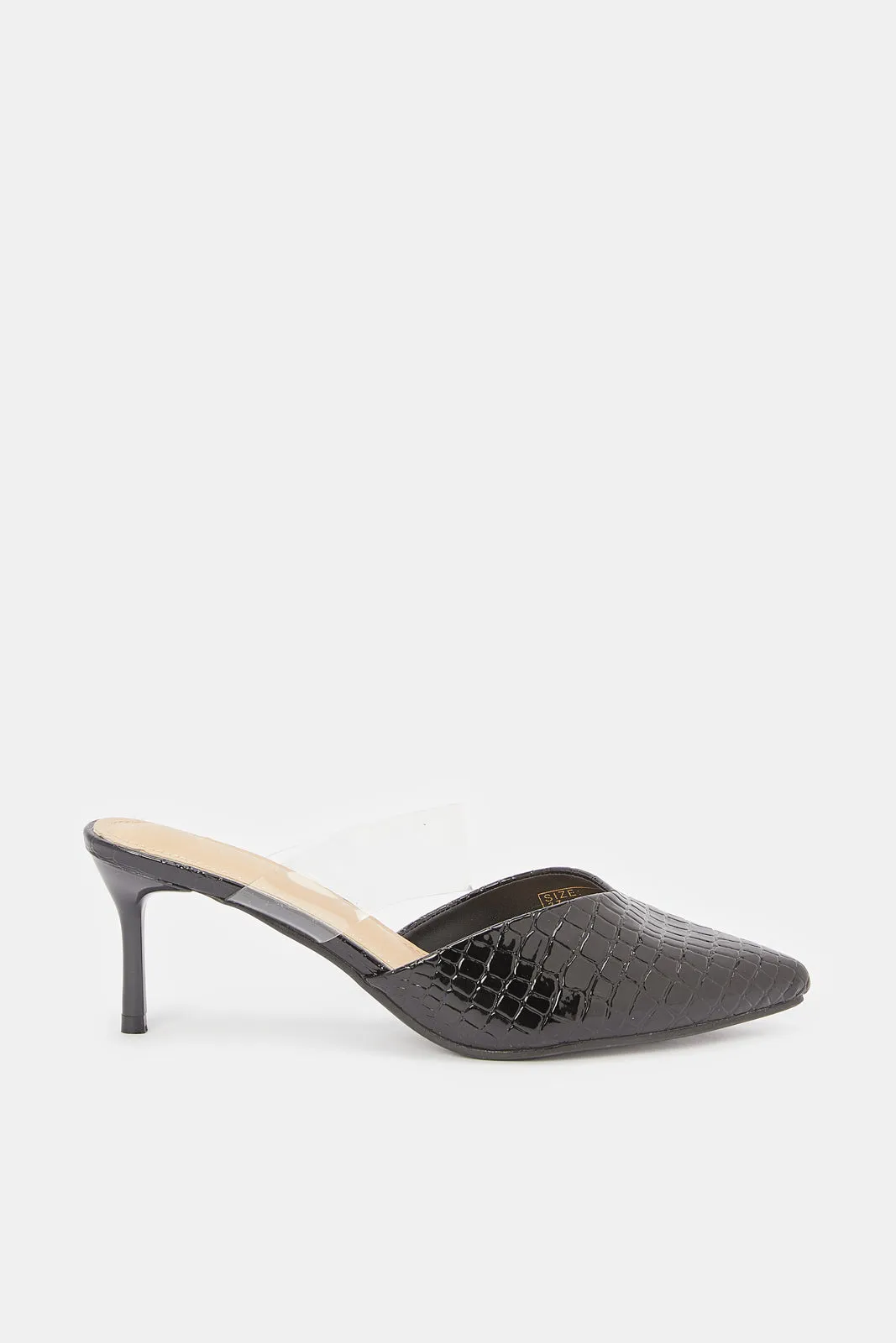 Women Black Closed Toe Mule