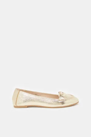 Women Gold Loafer