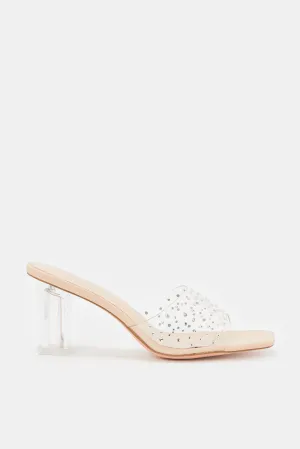 Women Ivory Embellished Mule