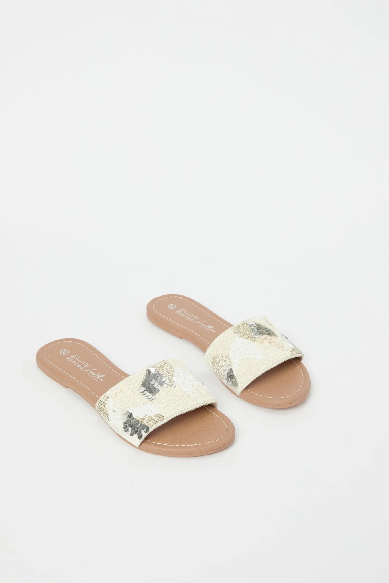 Women Ivory Sequin Mule