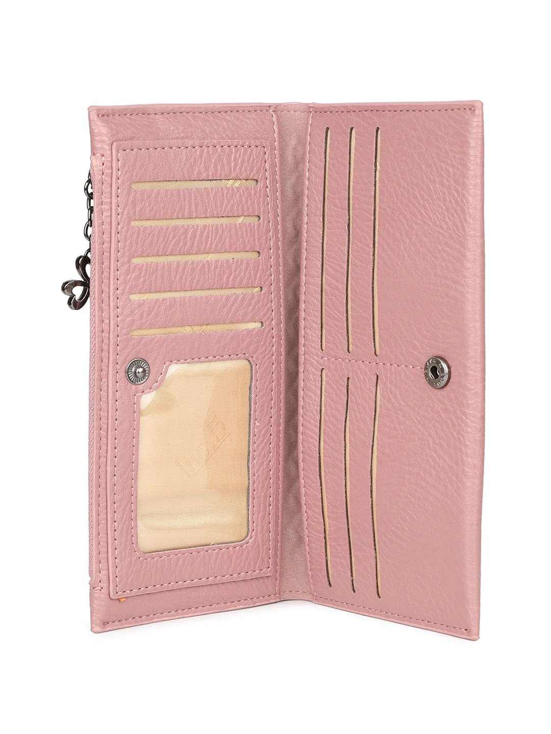 Women Lavender Solid Two Fold Wallet