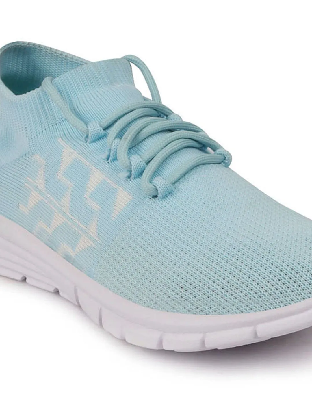 Women Sky Blue Sports & Outdoor Lace Up Running Shoes