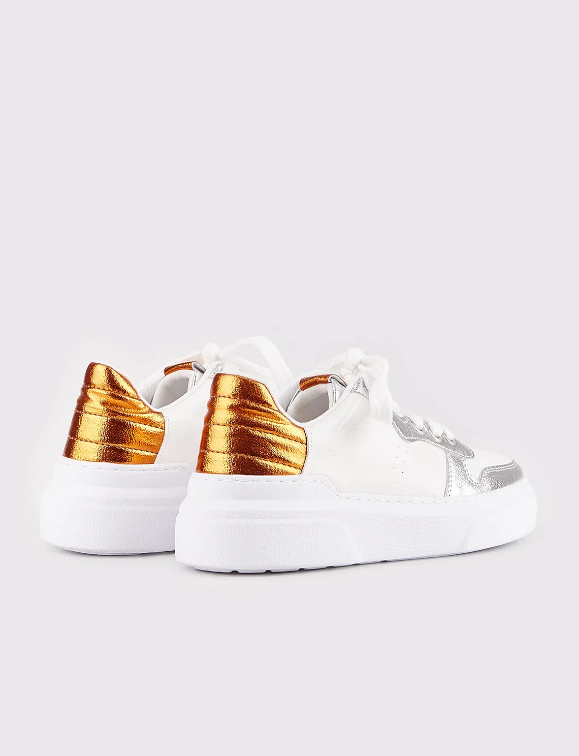 Women White Color Panel Sneakers