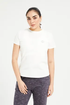 Women White Short Sleeve Soft Touch T-Shirt