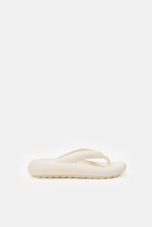 Women White Toe Post Molded Flipflop