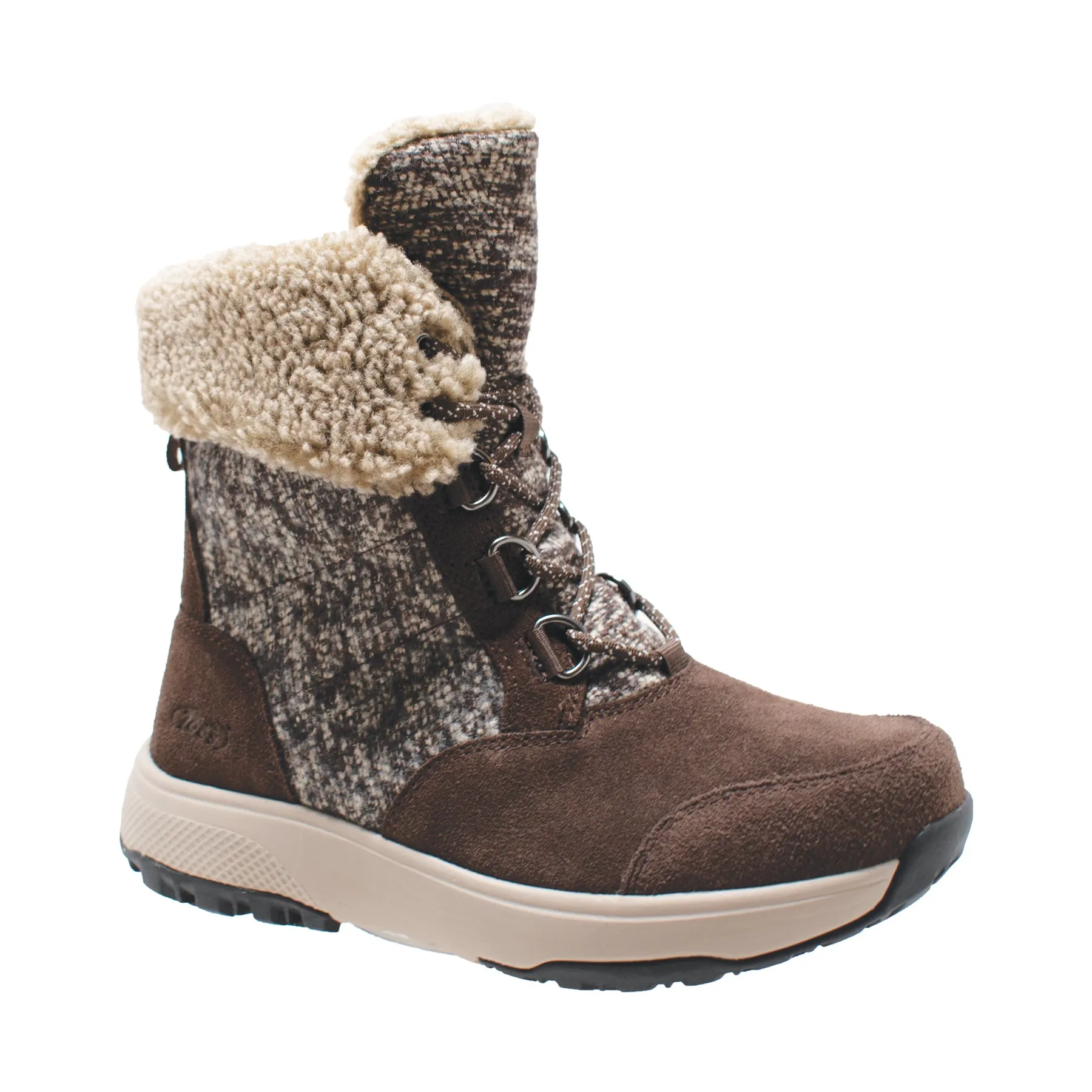 Women's Brown Microfleece Lace Winter Boot