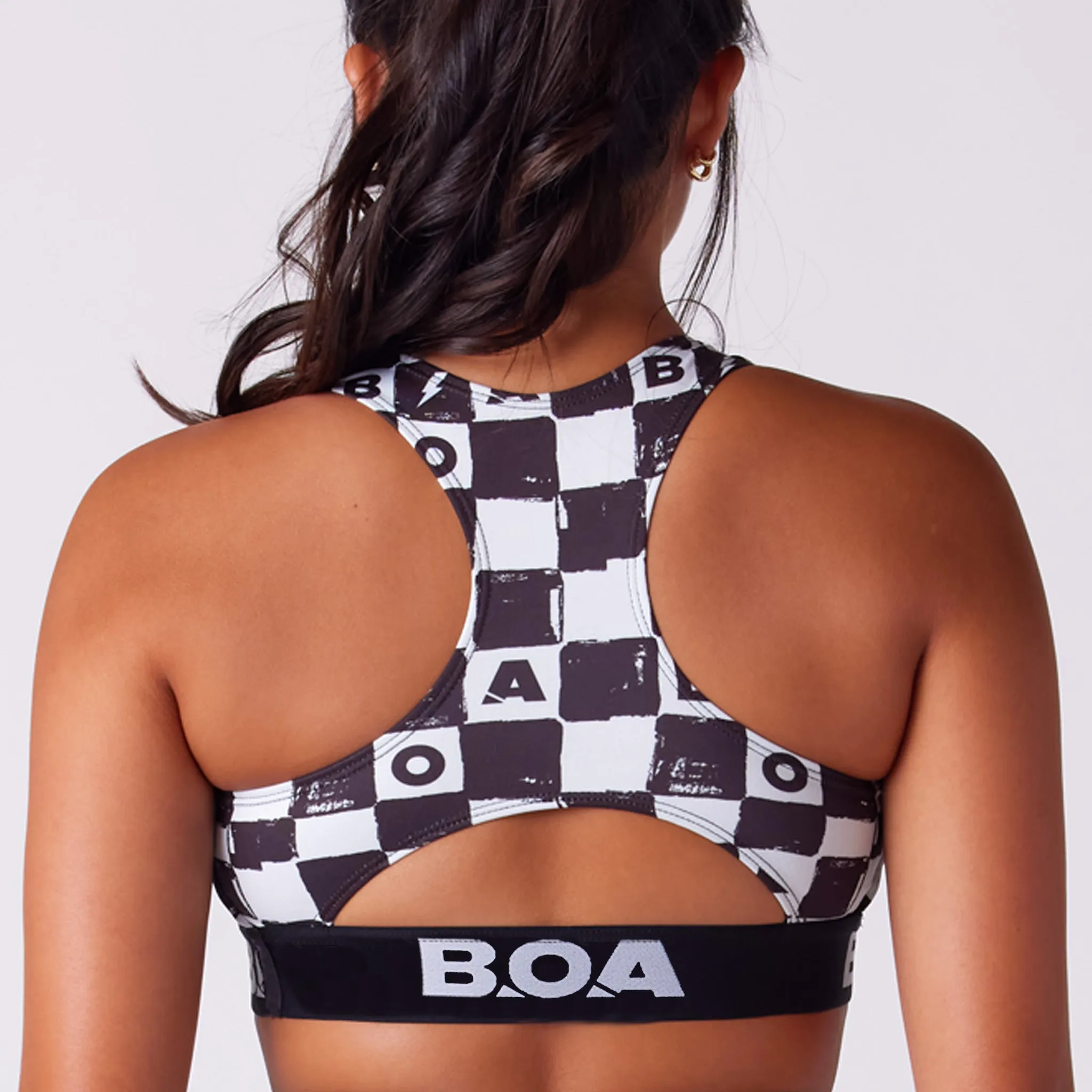 Women's Fly Sports Bra - Checkers