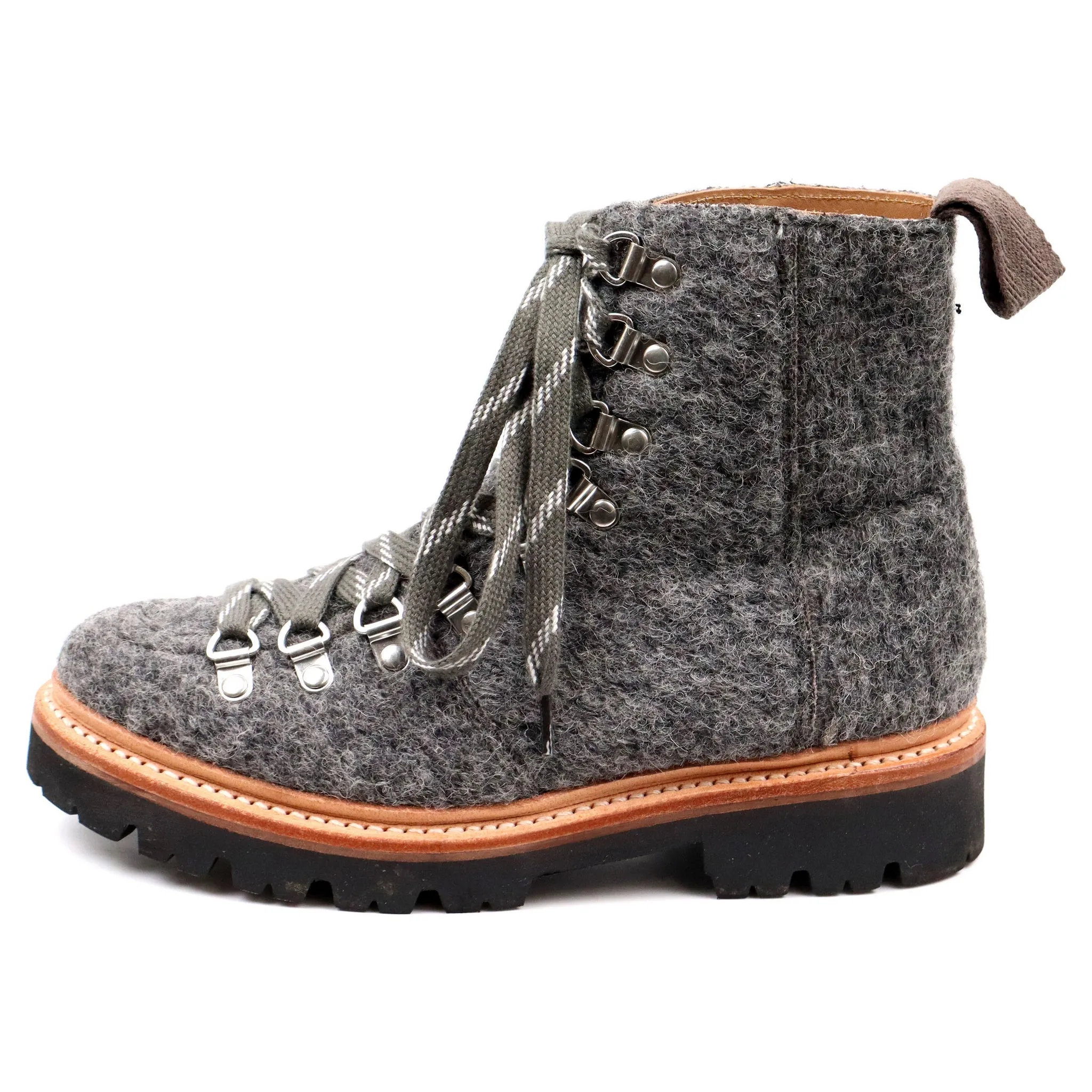 Women's 'Nanette' Grey Felt Hiker Boots UK 3