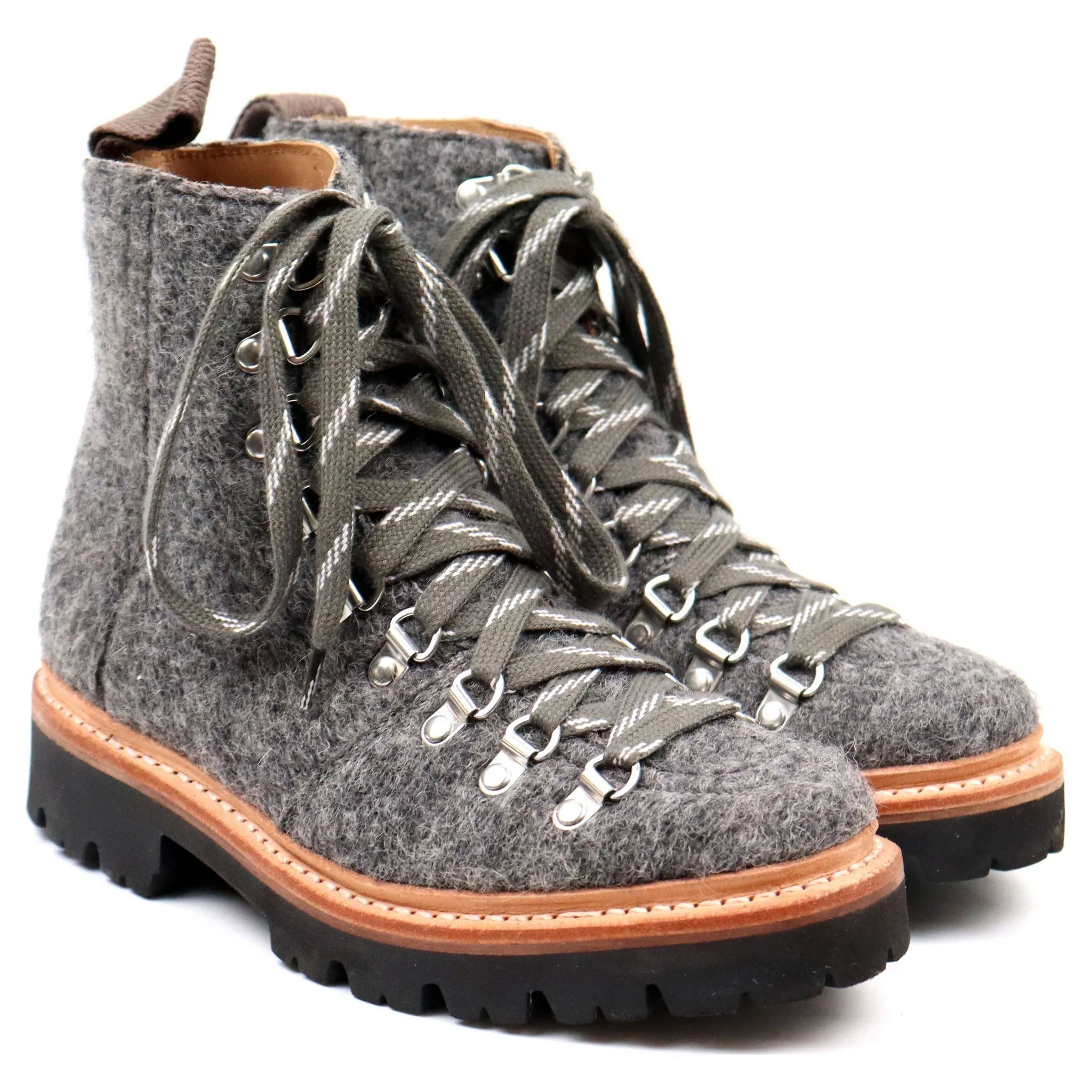 Women's 'Nanette' Grey Felt Hiker Boots UK 3