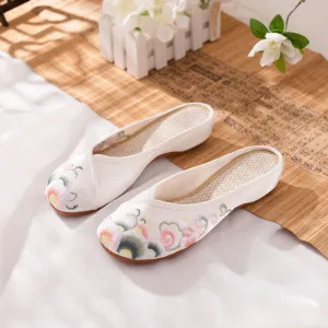 Women's Smooth Elegant Soft Bottom Embroidered Cloth Canvas Shoes