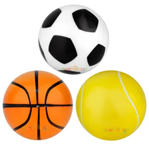 zest 4 toyz Pack of 3 Mini Balls Sports Animal Printed for Fun Indoor Outdoor Practice Crazy Bouncy Balls Training Soft Balls Kids Toy Pets (Multicolor)